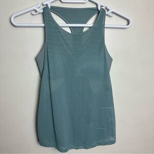 Lululemon Fully Flexed Tank Top Women's size 6 blue stripe lightweight bra tank
